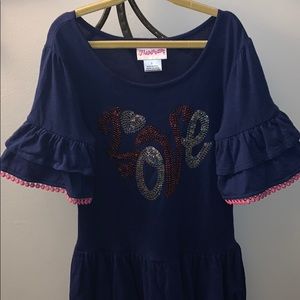 Flapdoodles Sz 7 sequin girls Love dress like new